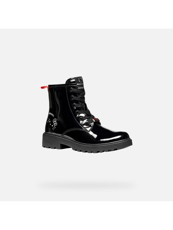 Geox Černá dívčí kotníková obuv Geox Casey