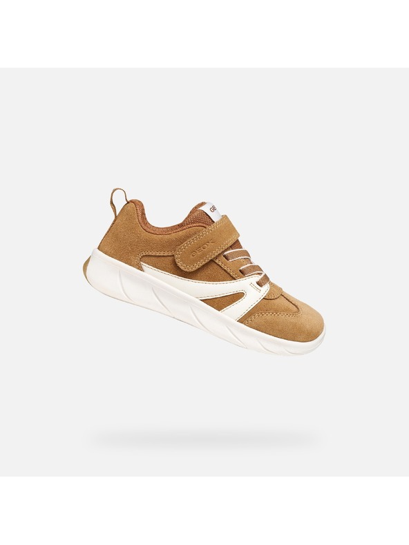 Geox Světle hnědé chlapecké barefoot tenisky Geox Foot-run