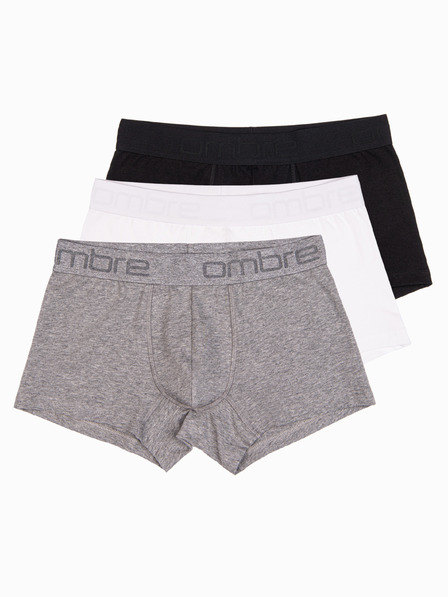 Ombre Clothing Pánské bavlněné boxerky s logem – 3ks v mixu V2 U532 Ombre Clothing