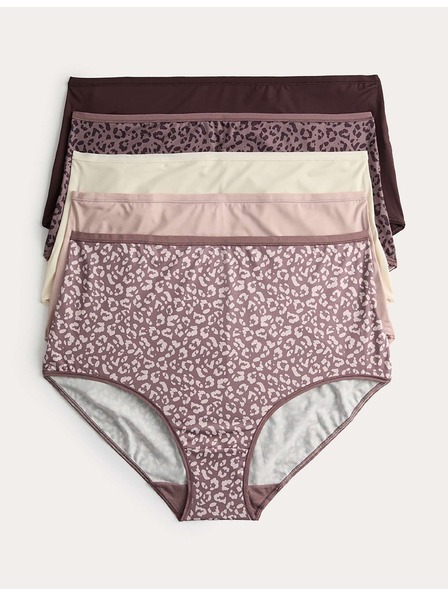 Marks & Spencer Kalhotky do pasu z mikrovlákna, bez viditelného lemu, 5 kusů v balení Marks & Spencer hnědá