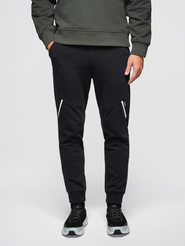 Ombre Clothing Pánské tepláky joggers - černé V2 OM-PASK-0280 Ombre Clothing