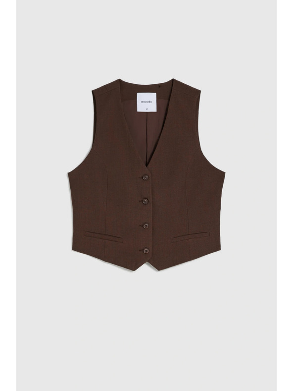 Moodo Elegantní vesta hnědá Moodo
