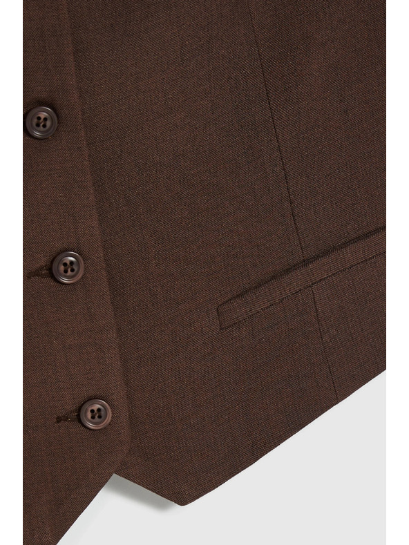 Moodo Elegantní vesta hnědá Moodo