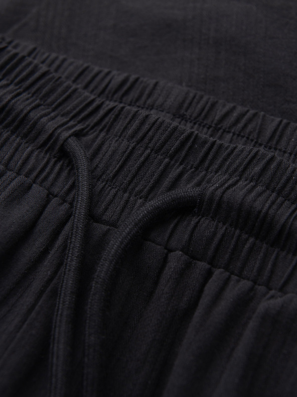 Ombre Clothing Lehké pánské strukturované bavlněné kalhoty – černé V2 OM-PACP-0312 Ombre Clothing