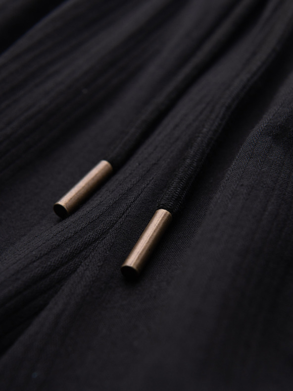 Ombre Clothing Lehké pánské strukturované bavlněné kalhoty – černé V2 OM-PACP-0312 Ombre Clothing