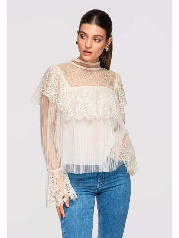 Edoti Dámská halenka LARICA OW-TS-E0009 - ecru barva Larica