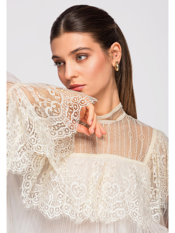 Edoti Dámská halenka LARICA OW-TS-E0009 - ecru barva Larica