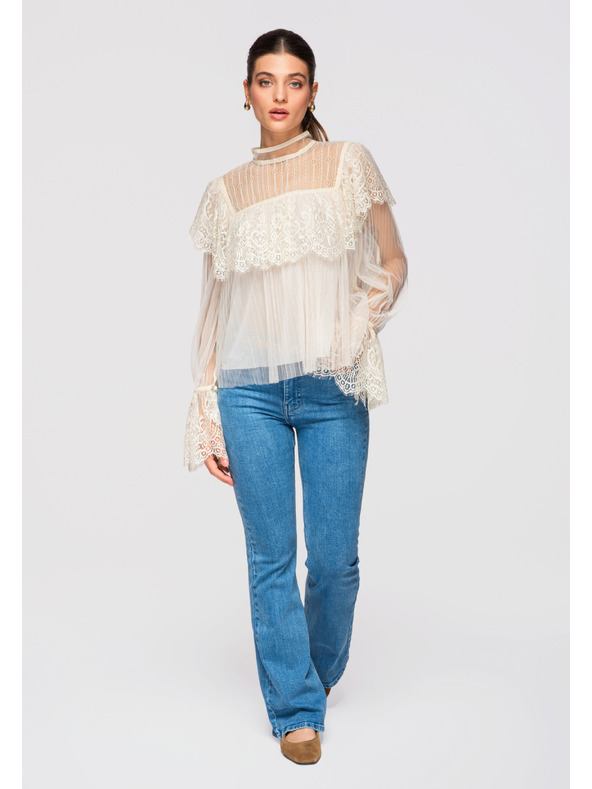 Edoti Dámská halenka LARICA OW-TS-E0009 - ecru barva Larica
