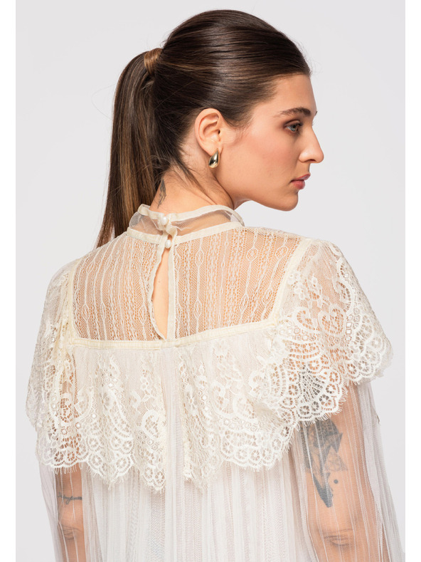 Edoti Dámská halenka LARICA OW-TS-E0009 - ecru barva Larica