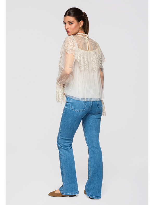Edoti Dámská halenka LARICA OW-TS-E0009 - ecru barva Larica