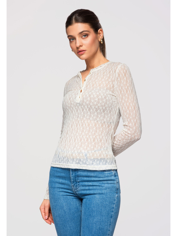 Edoti Dámská halenka LARICA OW-TS-E0013 - ecru barva Larica