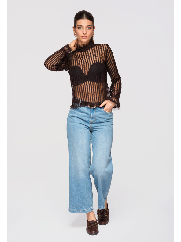 Edoti Dámská halenka LARICA OW-TS-E0014 - hnědá Larica