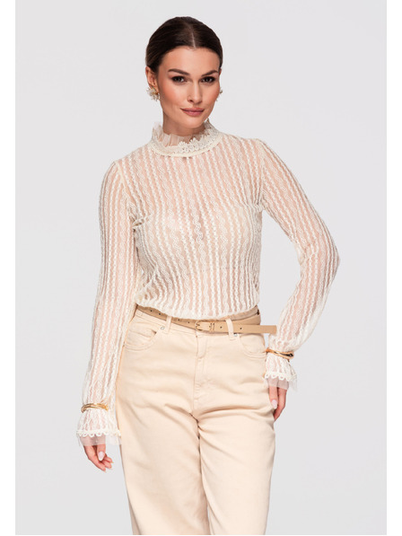 Edoti Dámská halenka LARICA OW-TS-E0014 - ecru barva Larica