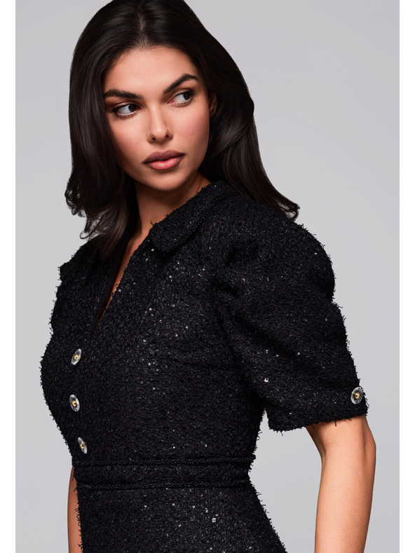 Edoti Večerní šaty LA-OM-DLR247 - černé Larica