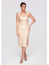 Edoti Večerní šaty LA-OM-DLR293 - krémové Larica