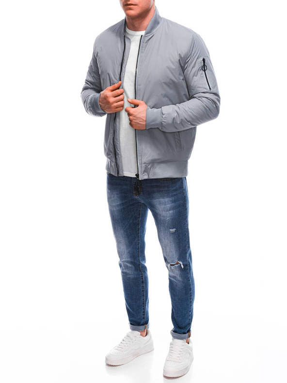 Edoti Pánská přechodná bunda bomber 532C - šedá OTHER