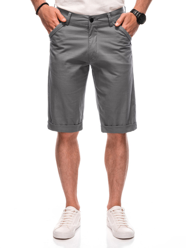 Edoti Pánské krátké šortky chino 504W - šedé OTHER