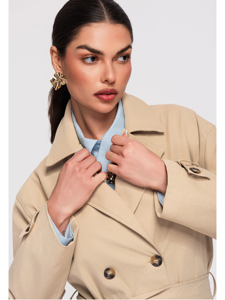 Edoti Dámský kabát LARICA OW-COLC-0119 - taupe Larica