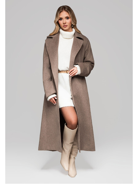 Edoti Dámský vlněný kabát LARICA OW-COLC-0106 v2 - taupe Larica