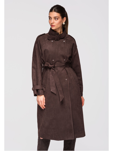 Edoti Dámský kabát LARICA OW-COLC-0115 - kávový Larica