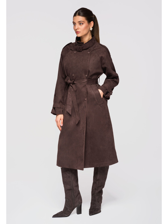 Edoti Dámský kabát LARICA OW-COLC-0115 - kávový Larica