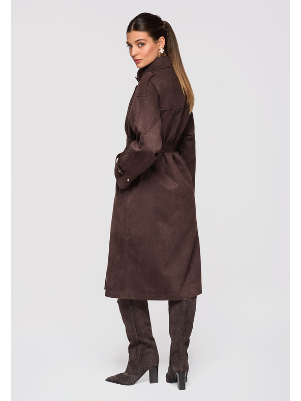 Edoti Dámský kabát LARICA OW-COLC-0115 - kávový Larica