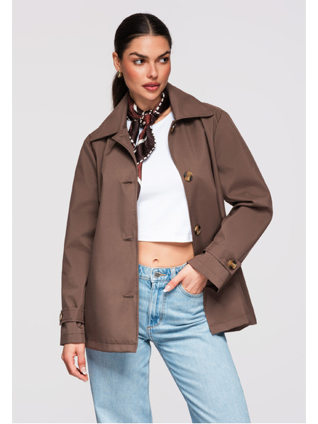 Edoti Dámský kabát LARICA OW-COLC-0114 - hnědý Larica