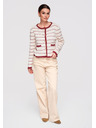 Edoti Dámský svetr OW-SWCD-0101 - béžová/vínová Larica