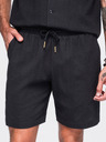 Ombre Clothing Pánské bavlněné šortky se strukturovaným vzorem – černé V2 OM-SRCS-0209 Ombre Clothing