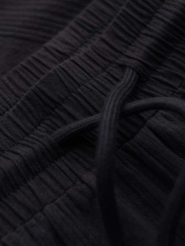 Ombre Clothing Pánské bavlněné šortky se strukturovaným vzorem – černé V2 OM-SRCS-0209 Ombre Clothing