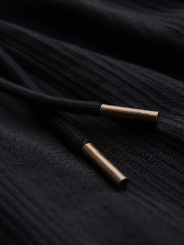 Ombre Clothing Pánské bavlněné šortky se strukturovaným vzorem – černé V2 OM-SRCS-0209 Ombre Clothing