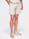 Ombre Clothing Pánské strukturované bavlněné šortky – krémové V3 OM-SRCS-0209 Ombre Clothing