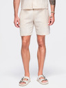 Ombre Clothing Pánské strukturované bavlněné šortky – krémové V3 OM-SRCS-0209 Ombre Clothing