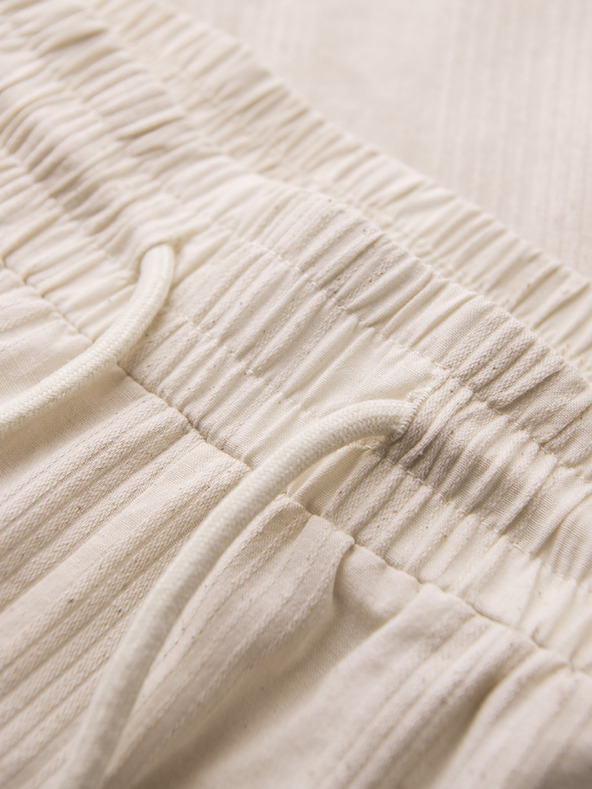 Ombre Clothing Pánské strukturované bavlněné šortky – krémové V3 OM-SRCS-0209 Ombre Clothing
