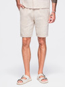 Ombre Clothing Pánské šortky ze strukturované bavlny – krémové V2 OM-SRCS-0207 Ombre Clothing