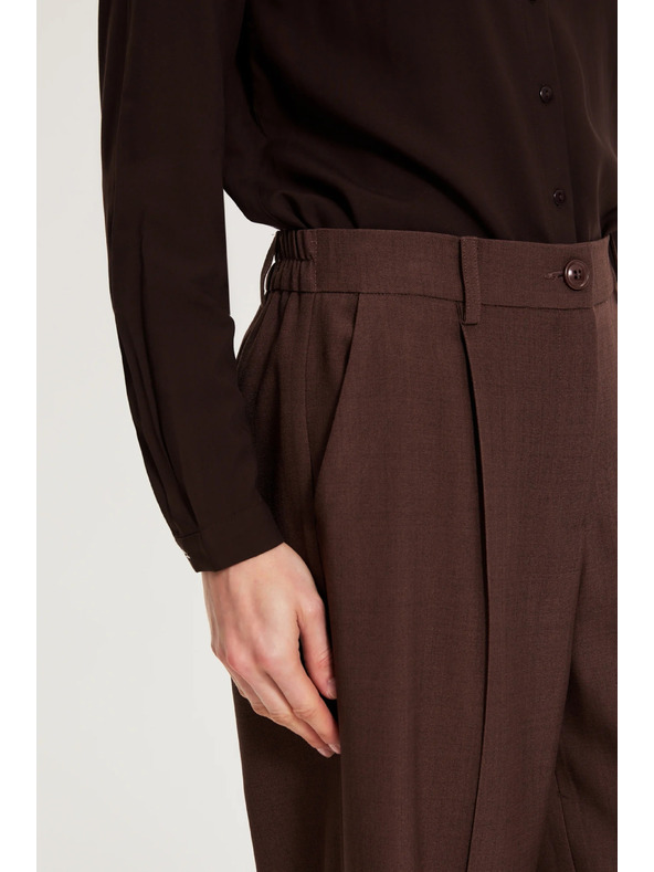 Moodo Elegantní kalhoty hnědé Moodo