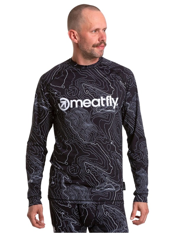 Meatfly Meatfly pánské termo triko Avery Black Topography