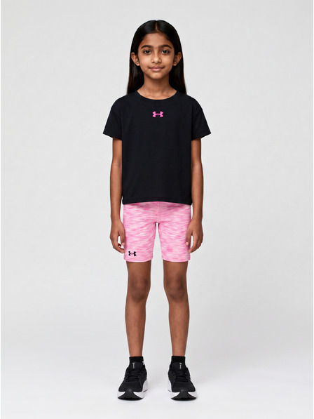 Under Armour Dívčí set Under Armour UA TWIST BIKE SHORT SET-BLK