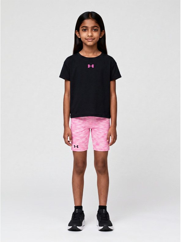 Under Armour Dívčí set Under Armour UA TWIST BIKE SHORT SET-BLK