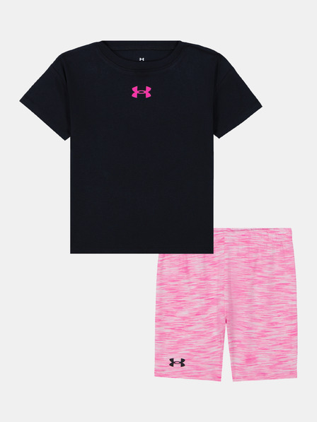 Under Armour Dívčí set Under Armour UA TWIST BIKE SHORT SET-BLK