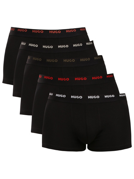 HUGO Sada pěti - pánské boxerky HUGO černé