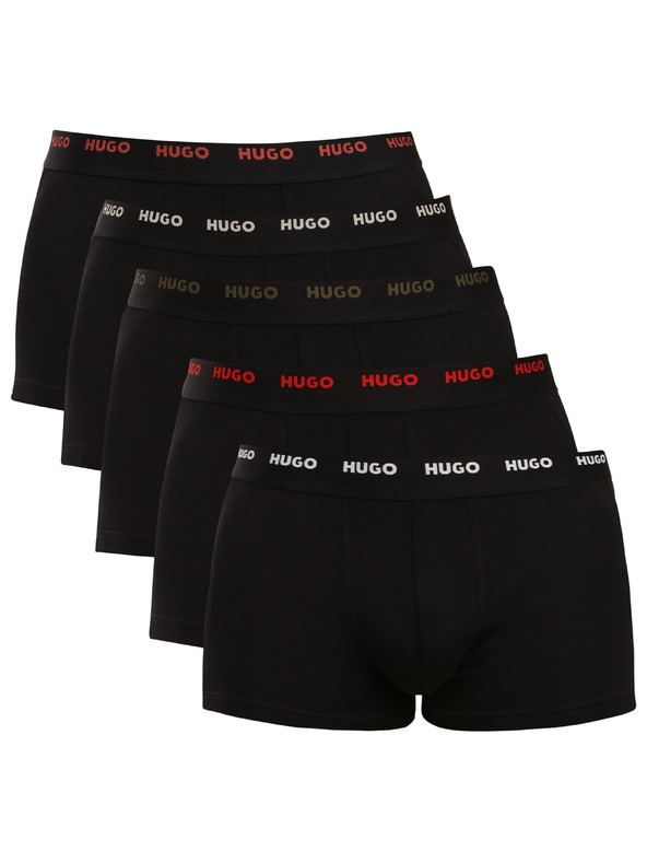 HUGO Sada pěti - pánské boxerky HUGO černé