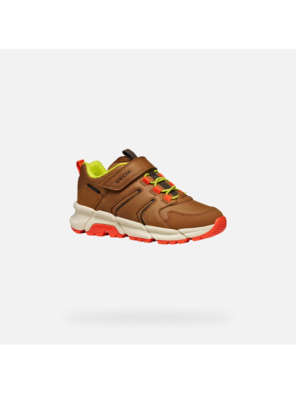Geox Světle hnědé chlapecké tenisky Geox Flexyper Plus