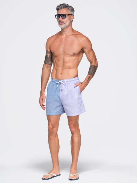 Ombre Clothing Dvoubarevné pánské plavky ze strukturovaného materiálu – modro-fialové V2 OM-SRSS-0215 Ombre Clothing