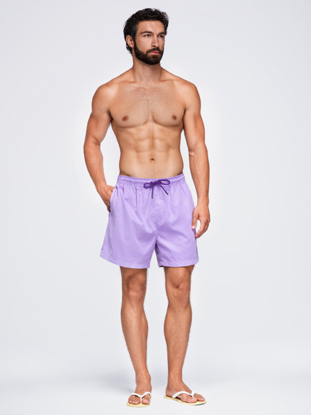 Ombre Clothing Pánské plavky z tkaniny s matným povrchem – fialové V6 OM-SRSS-0216 Ombre Clothing