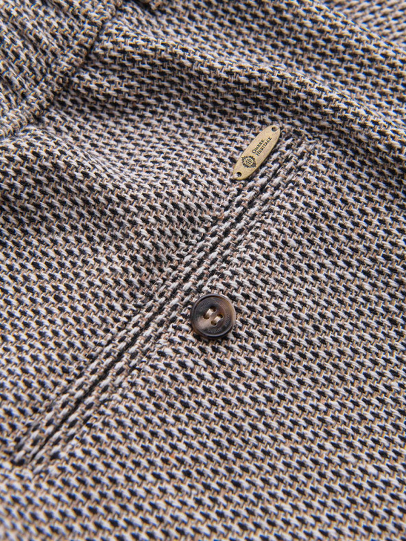 Ombre Clothing Pánské strukturované šortky REGULAR FIT – hnědý melír V1 OM-SRCS-0189 Ombre Clothing
