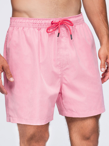 Ombre Clothing Pánské plavky z látky s matným povrchem – růžové V1 OM-SRSS-0216 Ombre Clothing