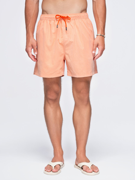 Ombre Clothing Pánské plavky z tkaniny s matným povrchem – pastelově oranžové V3 OM-SRSS-0216 Ombre Clothing