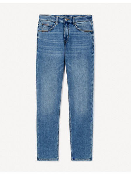 Celio Modré pánské straight fit džíny Celio C15 Stlmaille