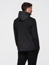Ombre Clothing Pánská bunda s vysokým límcem a kapucí černá Ombre Clothing